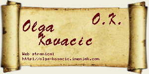 Olga Kovačić vizit kartica